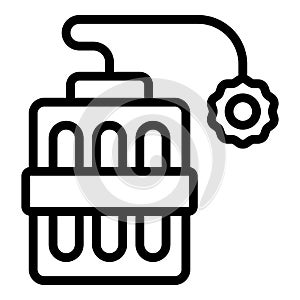 Burning dinamite icon outline vector. Mine stone