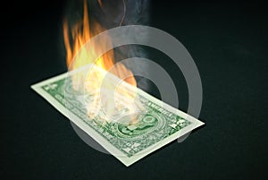 Burning dollar