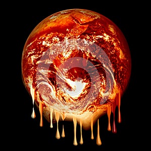 Burning earth melting