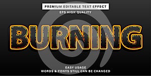 burning editable text effect style