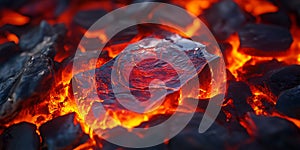 Burning Embers Glowing Coal Fire Hot Coals Inferno Background Texture