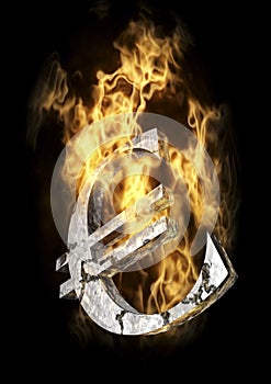 Burning Euro Sign