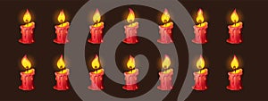 Burning fire on candle for 2d animation