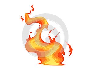 Burning fire effect for campfire or magic vector illustration isolated on white background