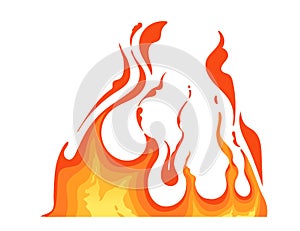 Burning fire effect for campfire or magic vector illustration isolated on white background