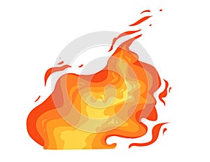 Burning fire effect for campfire or magic vector illustration isolated on white background