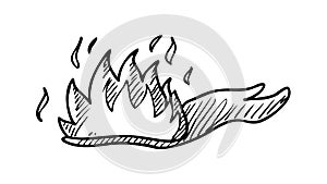 Burning Fire Flame, Dynamic Energy Element Design, vector design Generative AI
