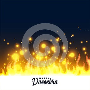 Burning fire flame happy dussehra festival background