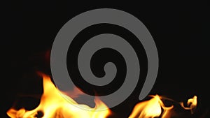 Burning fire flames footage for logo, title, text ads effect. Empty advert space