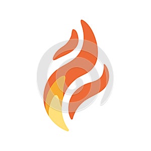 Burning fire icon. Hot flame tongues. Heat, flammable symbol. Warning, caution and danger pictogram, inflammable sign photo
