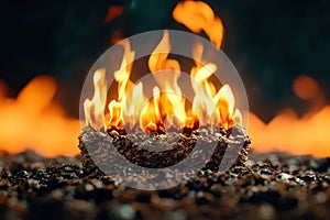 Burning fire isolated on white background with clipping path for easy cutout and use in design projects