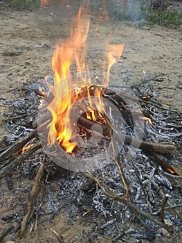 Burning fire photo of the winter feeling is a fundamental part