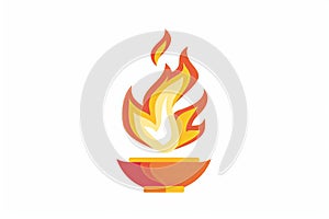 Burning fire sign. Olympic flame 2024 Olympics in Paris. Flat vector isolated illustration, isolated on Generative AI