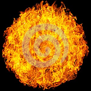 Burning fireball on dark background for graphic design purpose