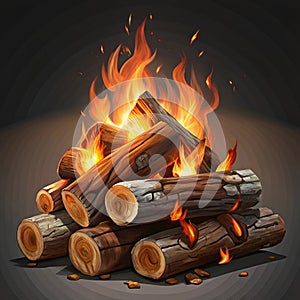 Burning firewood logs stack fire warmth winter cozy