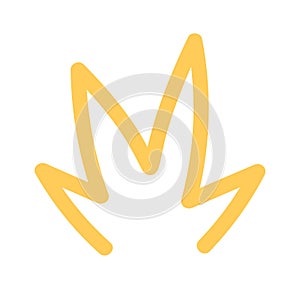 Burning flame color doodle symbol