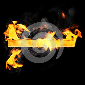 Burning and flame font hyphen symbol photo