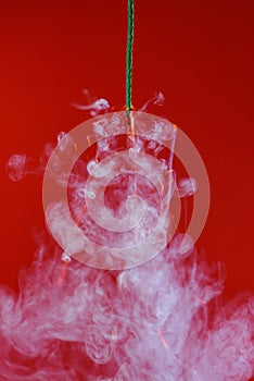 Burning fuse wick cord with sparks and smoke