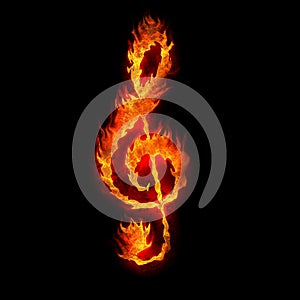 Burning g clef sign