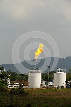 Burning gas in an oil well near poza rica, veracruz, mexico I