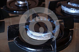 Gas ring on the stove