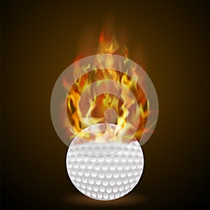 Burning Golf Ball with Fire Flame