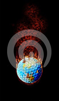 Burning Golf Ball Globe