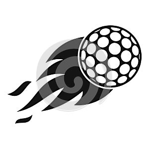 Burning golf ball icon, simple style