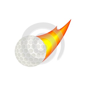 Burning golf ball isometric 3d icon