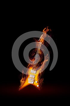 Burning guitar.