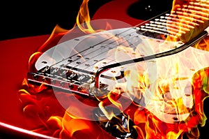 Burning guitar