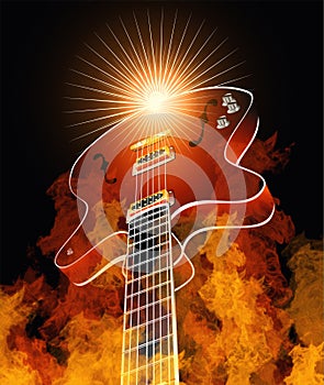 Burning Guitar photo