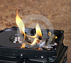 Burning hard drive