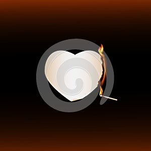 Burning heart end burning match