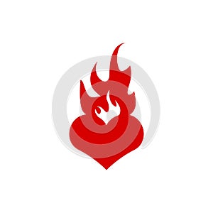 Burning heart icon graphic design template vector illustration