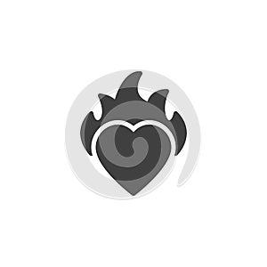 Burning heart vector icon