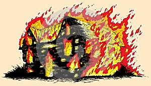 Burning house