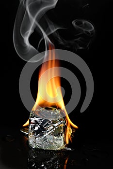 Burning ice cube