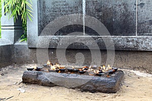 Burning incense in a Buddhist temple