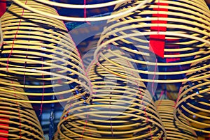 Burning incense, Sheung Wan, Hongkong