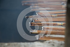 Burning Incense and Smoke in Close-up Focus