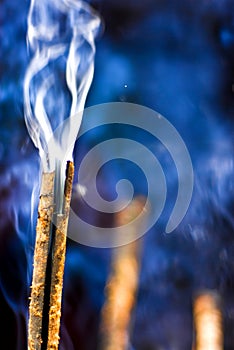 Burning incense stick