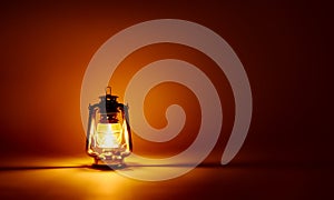 Burning kerosene lamp background