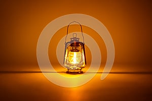 Burning kerosene lamp background