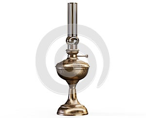 Burning kerosene lamp background, concept lighting. 3d rendering