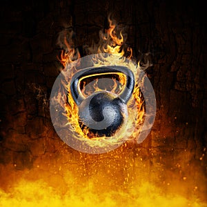 Burning kettlebell concept