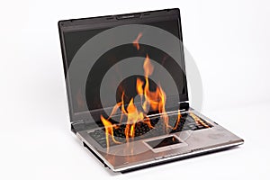 Burning Laptop