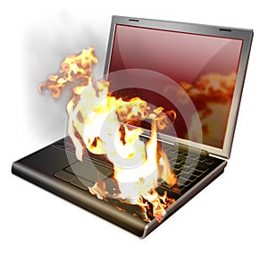 burning Laptop, Notebook