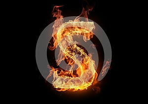Burning letter S or dollar sign. The concept of bankruptcy, depreciation of money. Generated AI