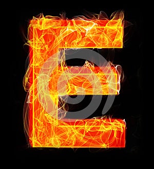 Burning letters as alphabet type E